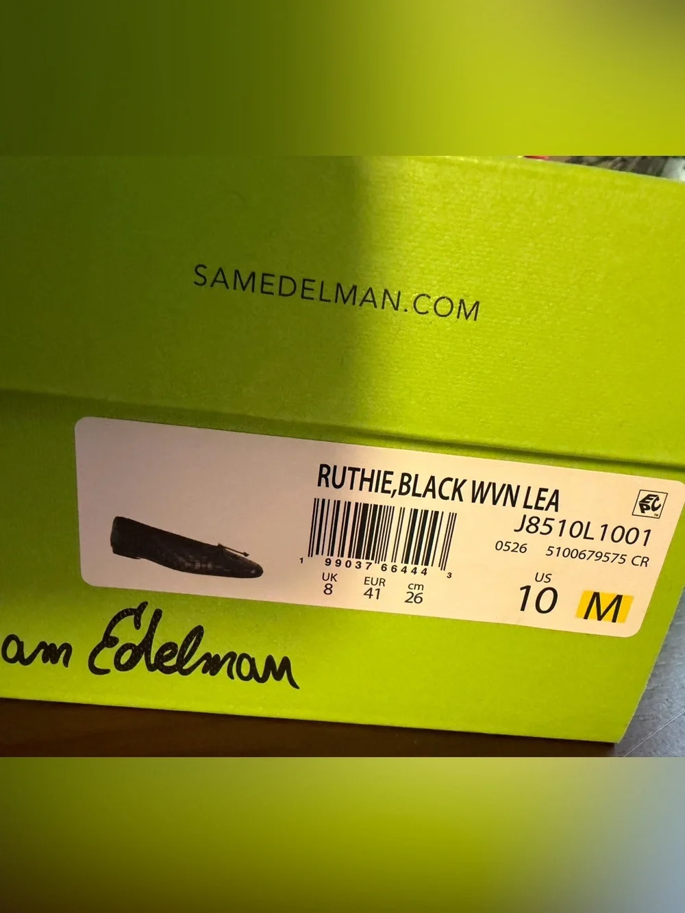 NIB Sam Edelman Ruthie Black Woven Leather Ballet Flats